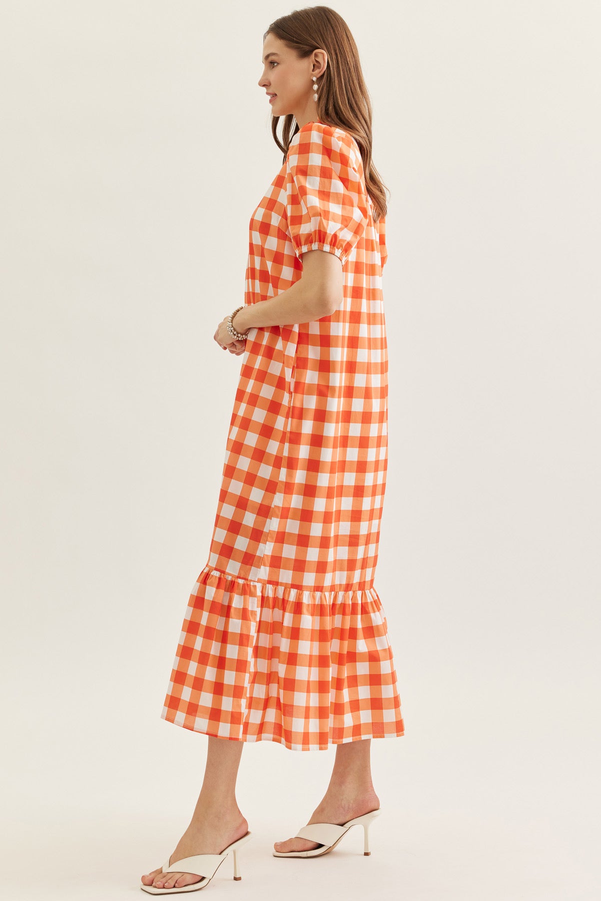 Sunset Gingham Midi Dress Large