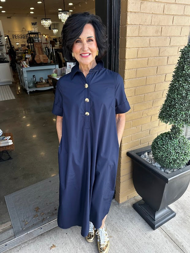 Midnight Elegance Midi Dress