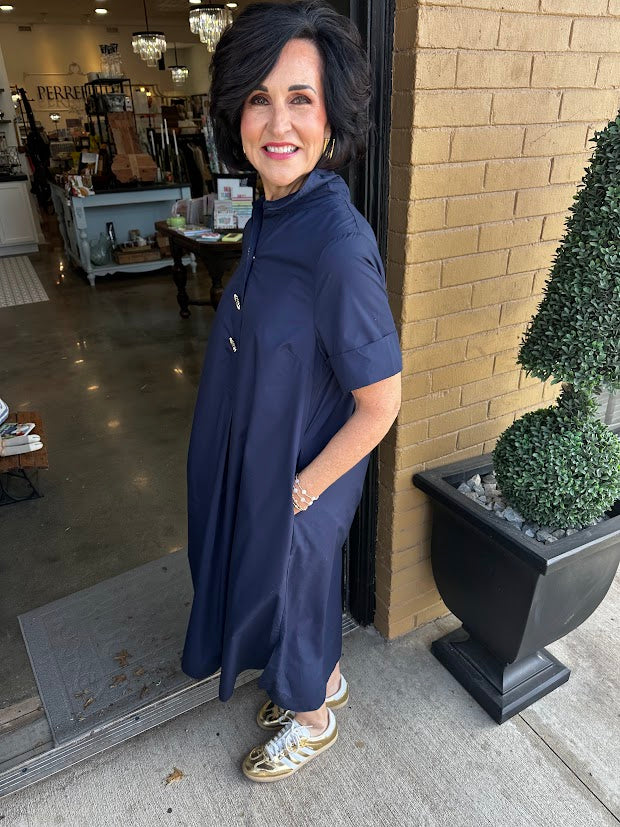 Midnight Elegance Midi Dress