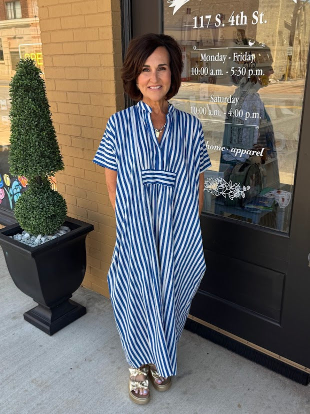 Margot Blue & White Kaftan