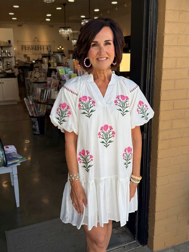 Cabo Cream Embroidered Dress