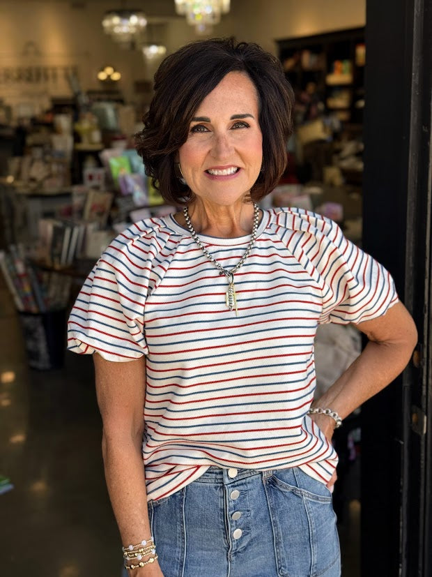 Patriotic Pinstripe Top