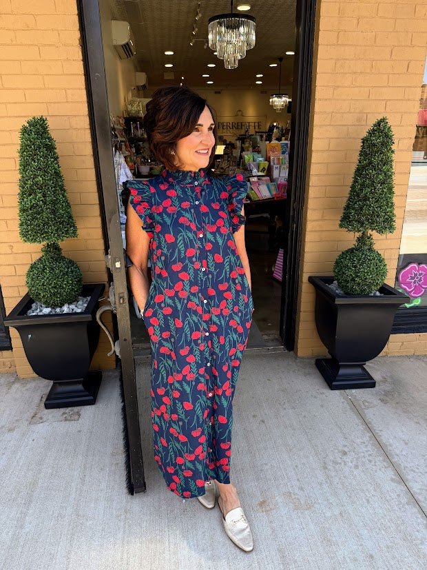 Annie Amaryllis Print Dress