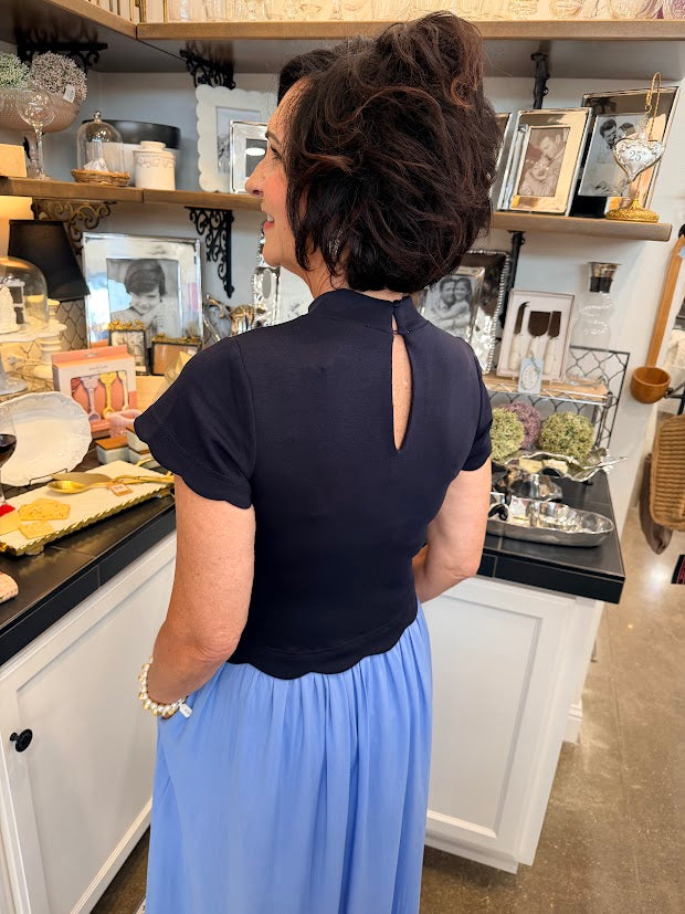 Marby Scallop Midi Dress