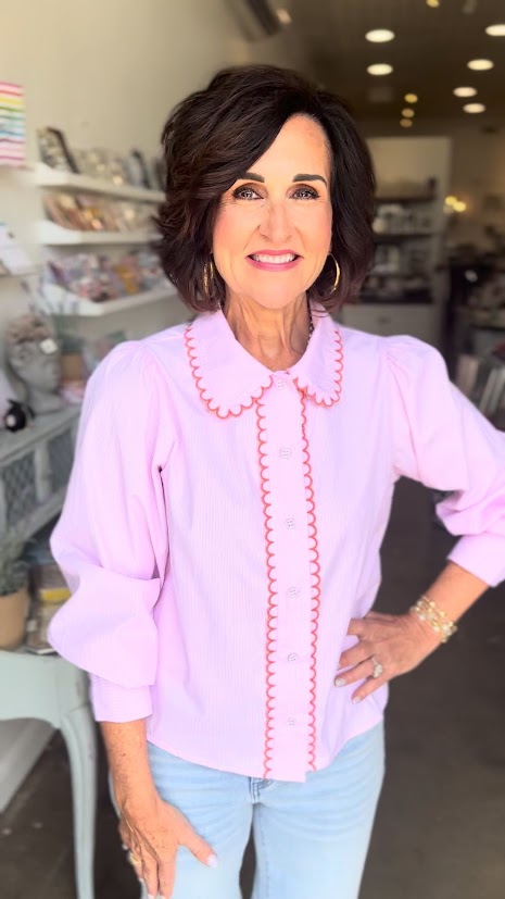 Skylar Scalloped Trim Top