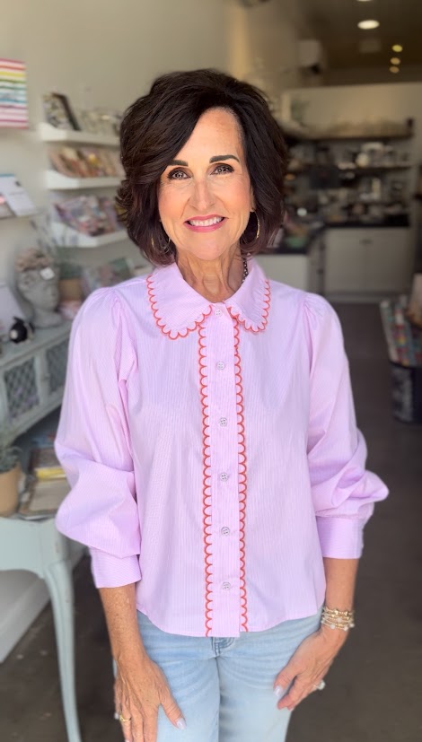 
                      
                        Skylar Scalloped Trim Top
                      
                    