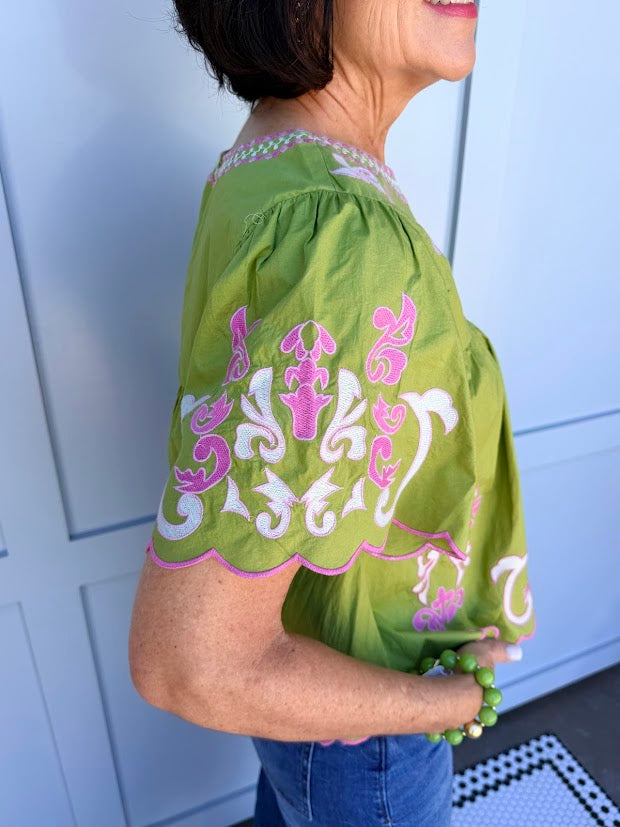 Garden Party Embroidered Top