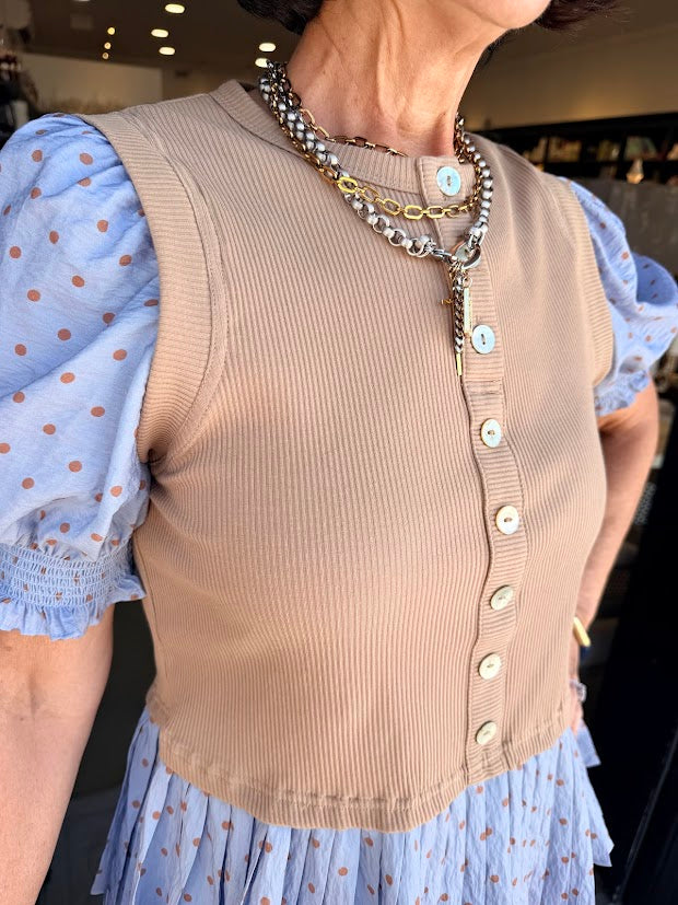 Perfect Pleated Polka Dot Top