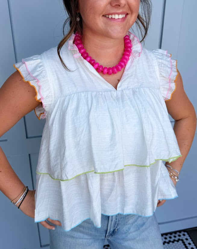 Colorblock Edge Tiered Top