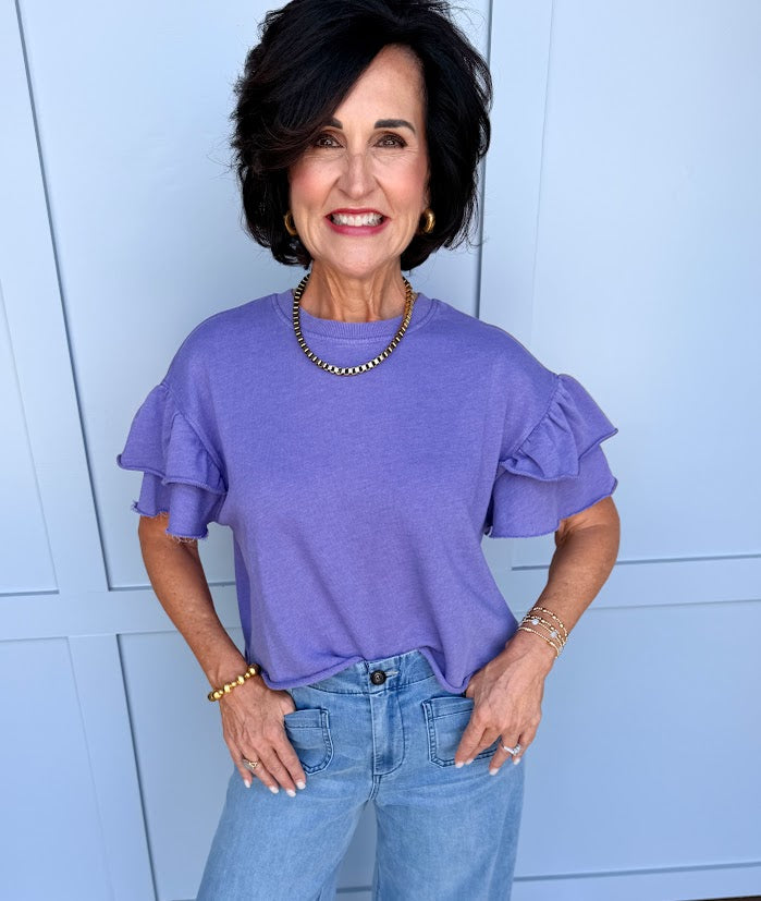 Violet Ruffle Top