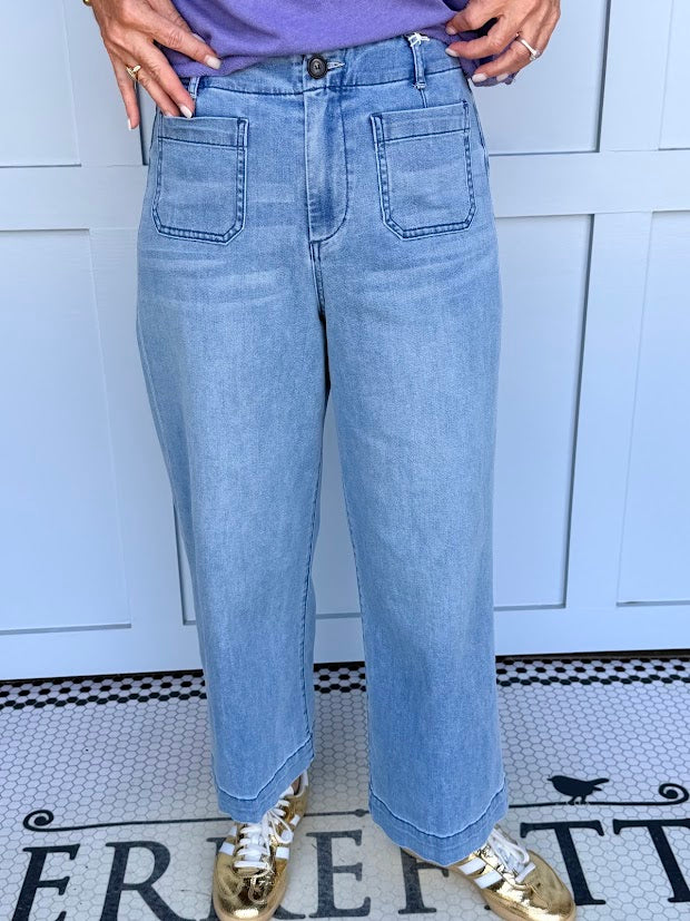Dear John Audrey Crop Wide Leg- Eclipse