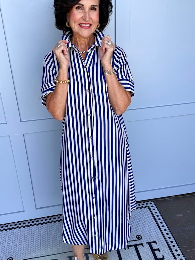 Harbor Navy Stripe Dress