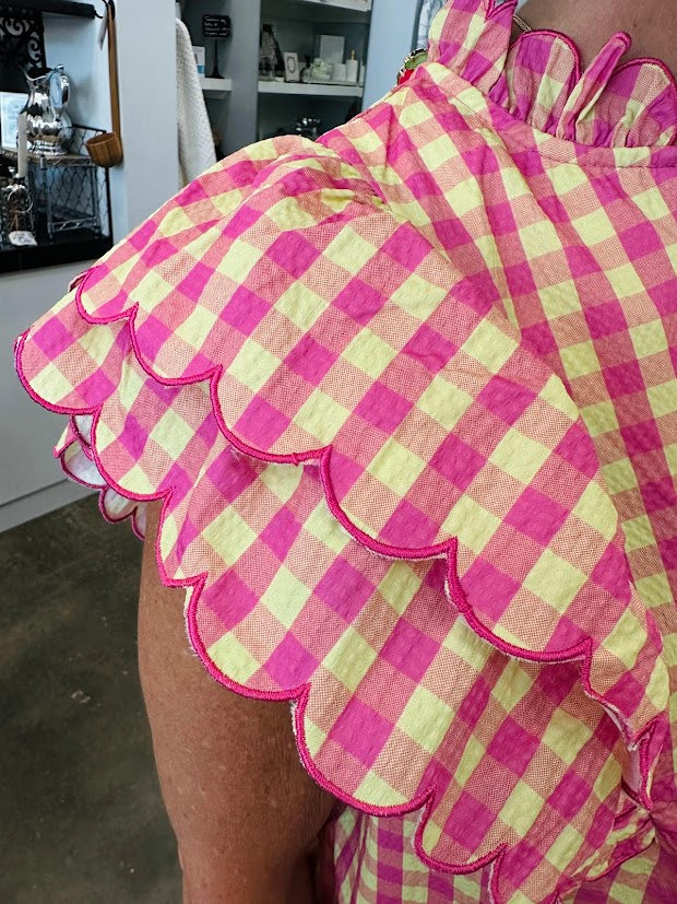 
                      
                        Pink Lemonade Check Top
                      
                    