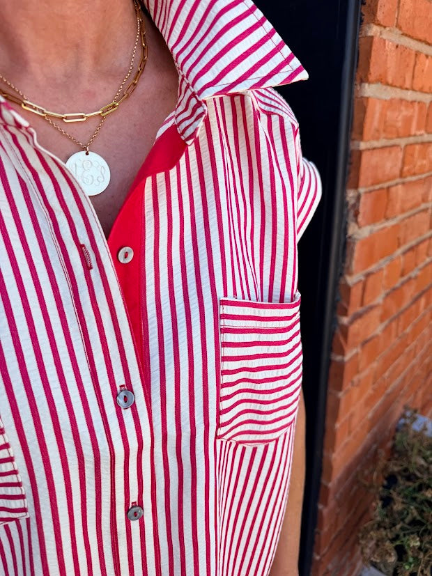 Sarah Stripe Shirt Dress