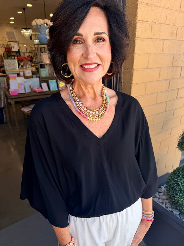 Kiely V-Neck Flowy Top