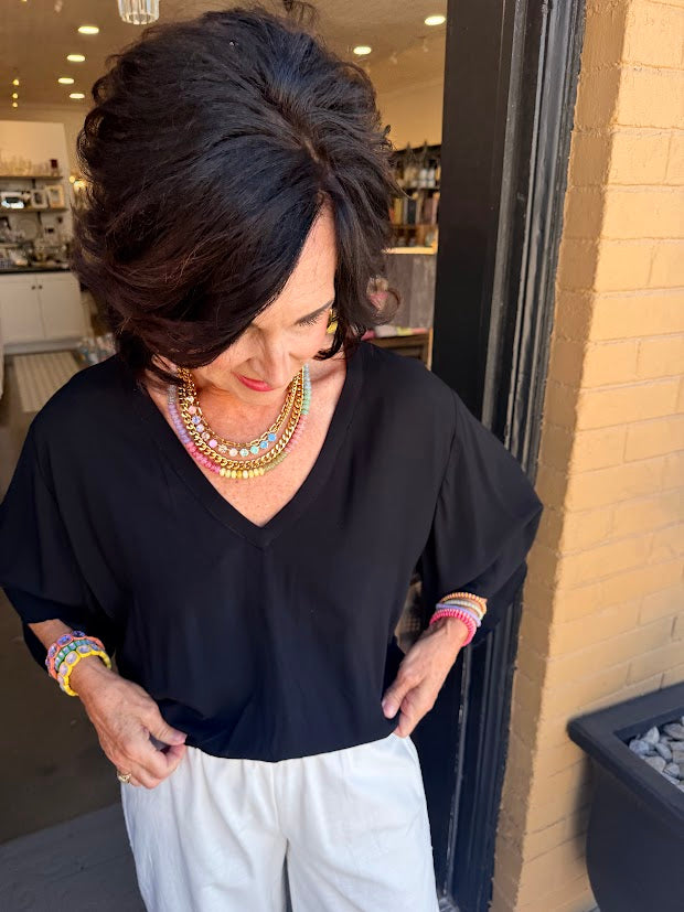 Kiely V-Neck Flowy Top