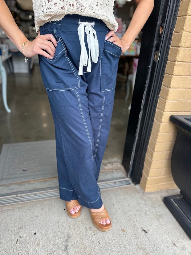 Navy Drawstring Pant