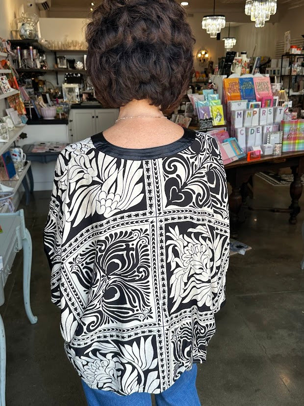 Savannah Satin Trim Top