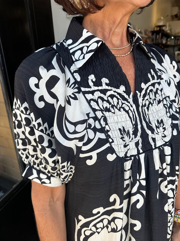 
                      
                        Bianca Block Print Dress
                      
                    