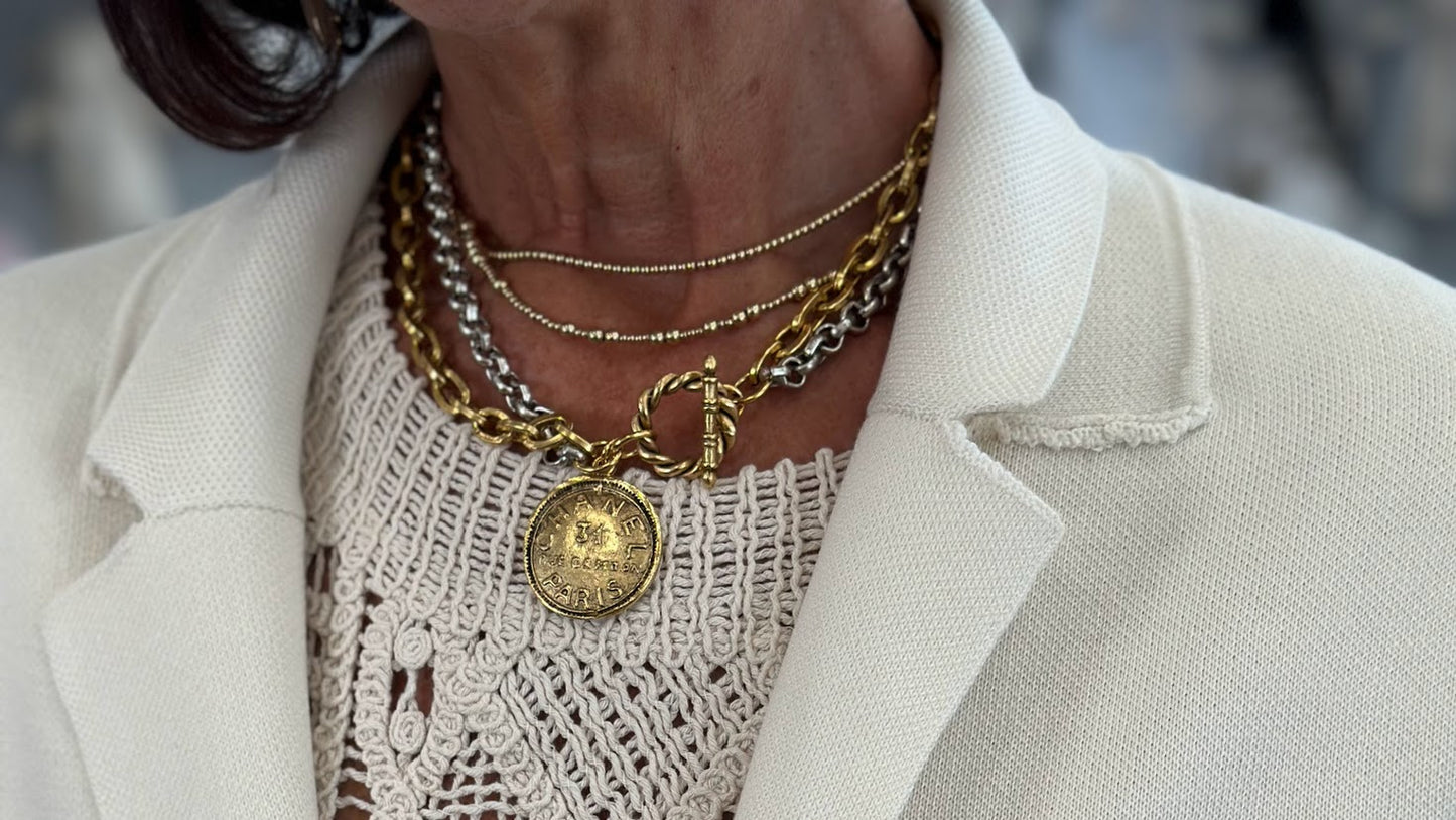 Chanel Inspired Coin Gold/Silver Necklace
