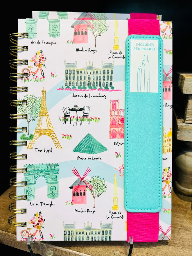 Sights On Paris Notebook w/Pen Pocket