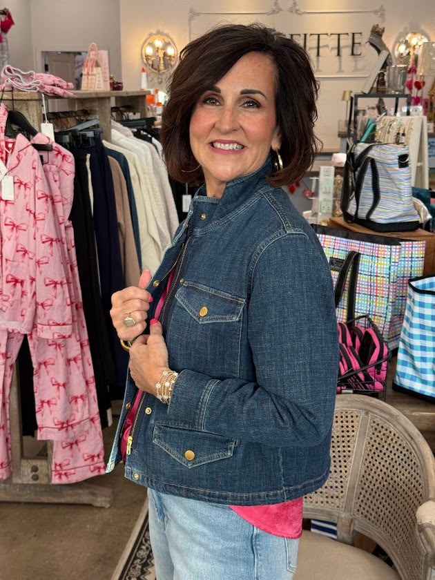 
                      
                        Cropped Cargo Denim Jacket
                      
                    