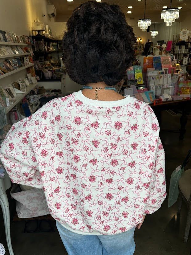 Flora Pink Bow Sweatshirt