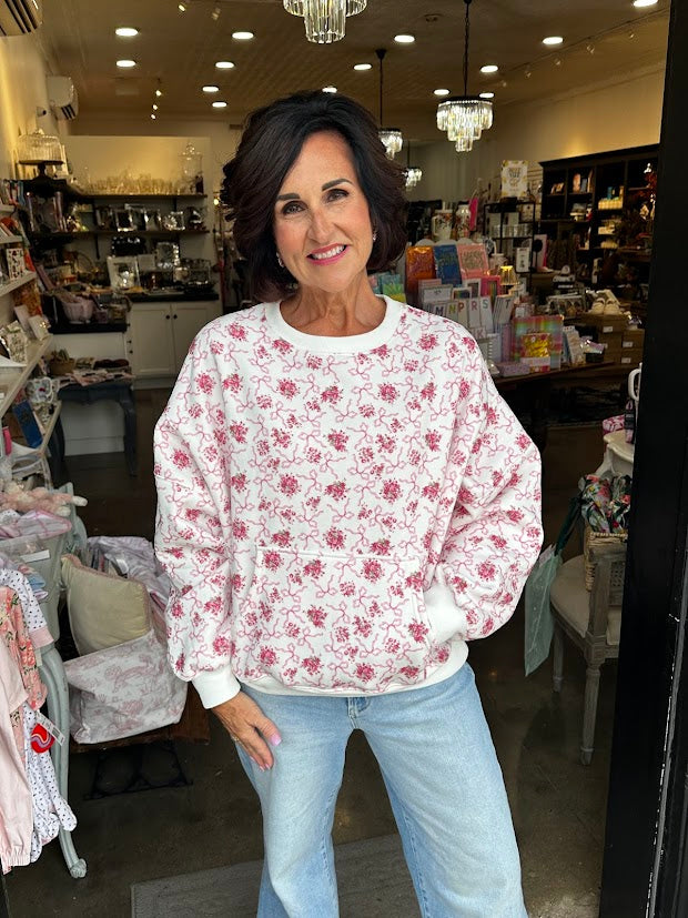 Flora Pink Bow Sweatshirt