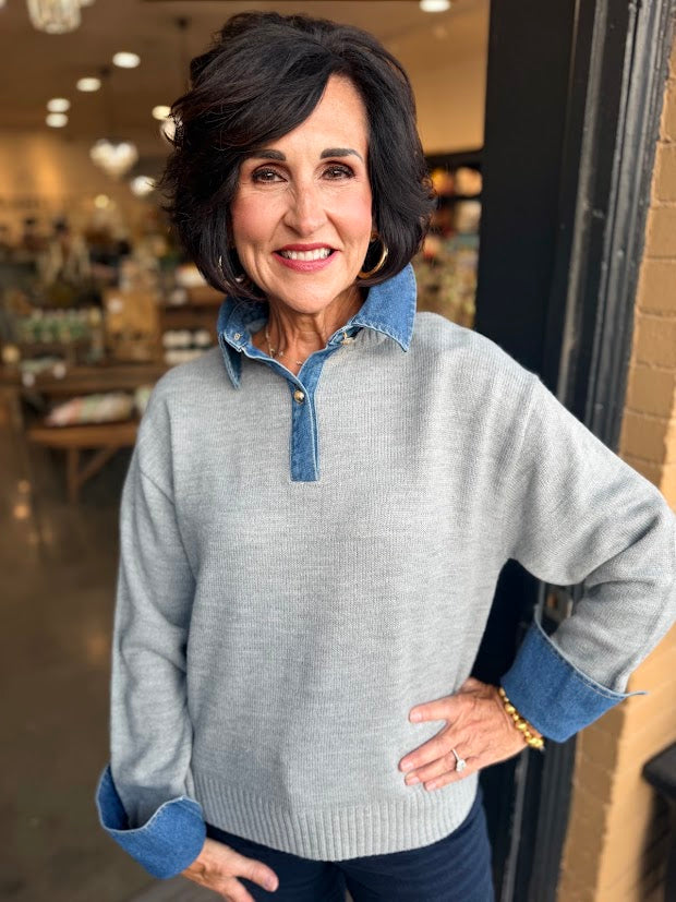 Diane Denim Collared Sweater