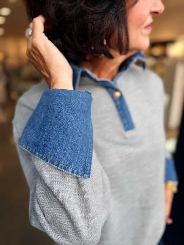 Diane Denim Collared Sweater
