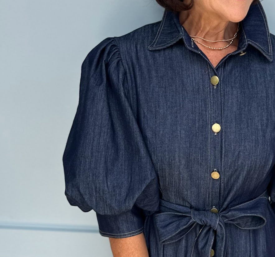 
                      
                        Oakley Denim Puff Sleeve Dress
                      
                    
