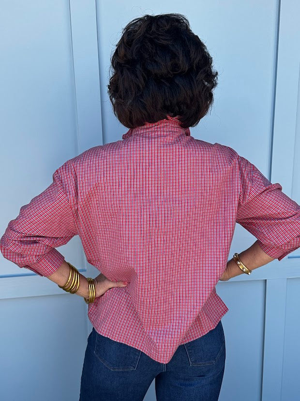 
                      
                        Perfectly Plaid Ruffle Collar Long Sleeve Top
                      
                    