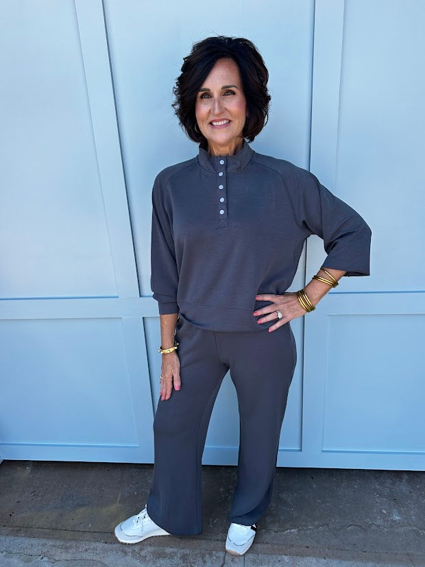 Graphite Luxe Cloud Wide Leg Pant