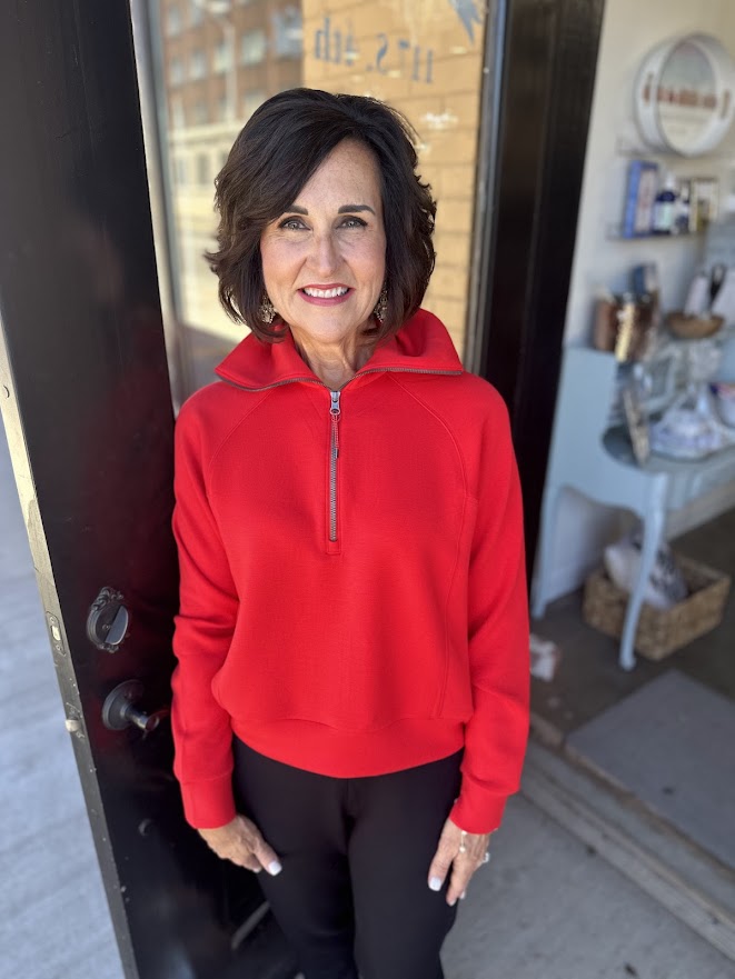 Spanx AirEssentials Red Half Zip