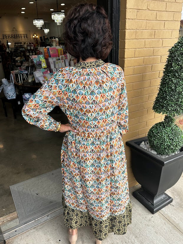 
                      
                        Fresco Fans Side Tie Dress
                      
                    