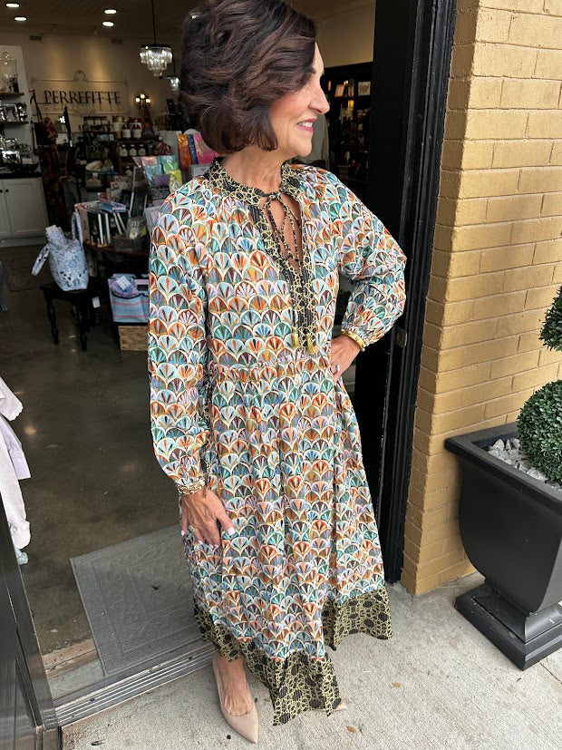 Fresco Fans Side Tie Dress