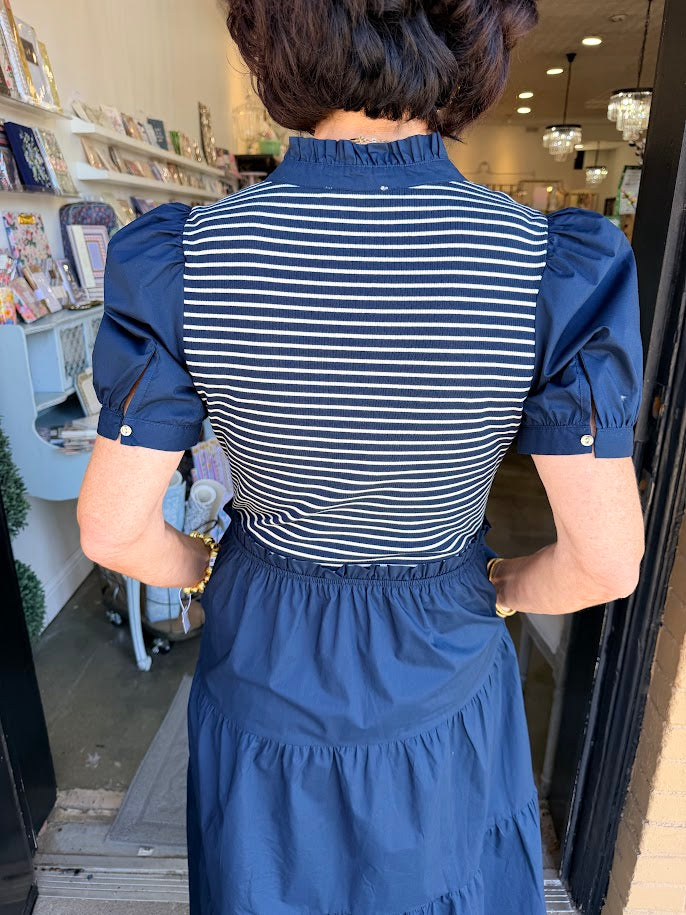 Vanessa Navy Stripe Dress