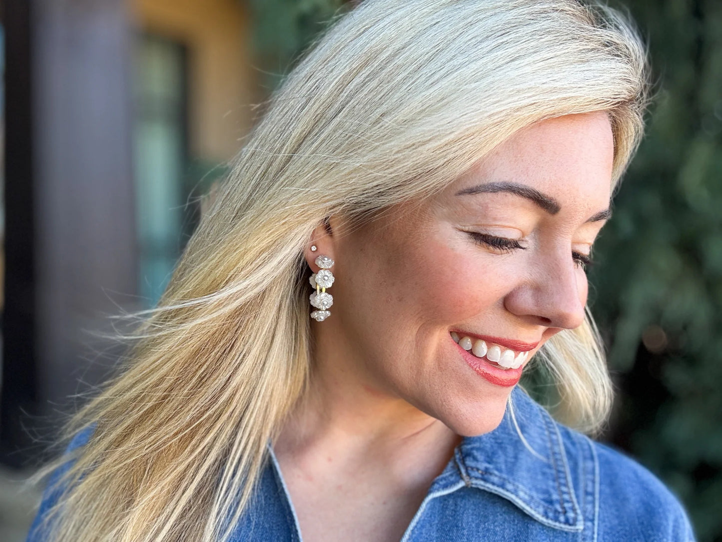 Amelia Pearl Hoop Earring