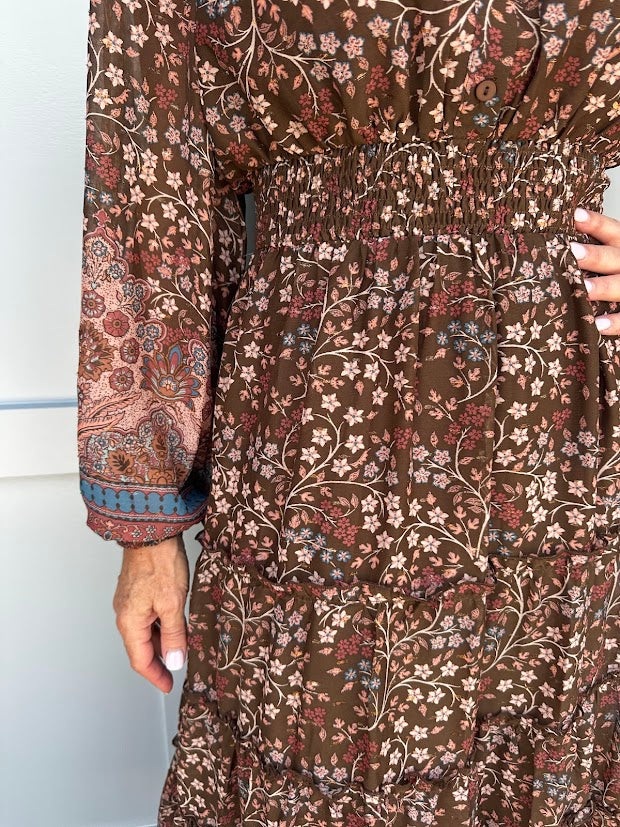 
                      
                        Autumn Chiffon Border Detail Maxi Dress
                      
                    