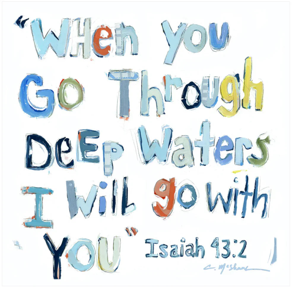 Isaiah 43:2 Acrylic Block -Blue