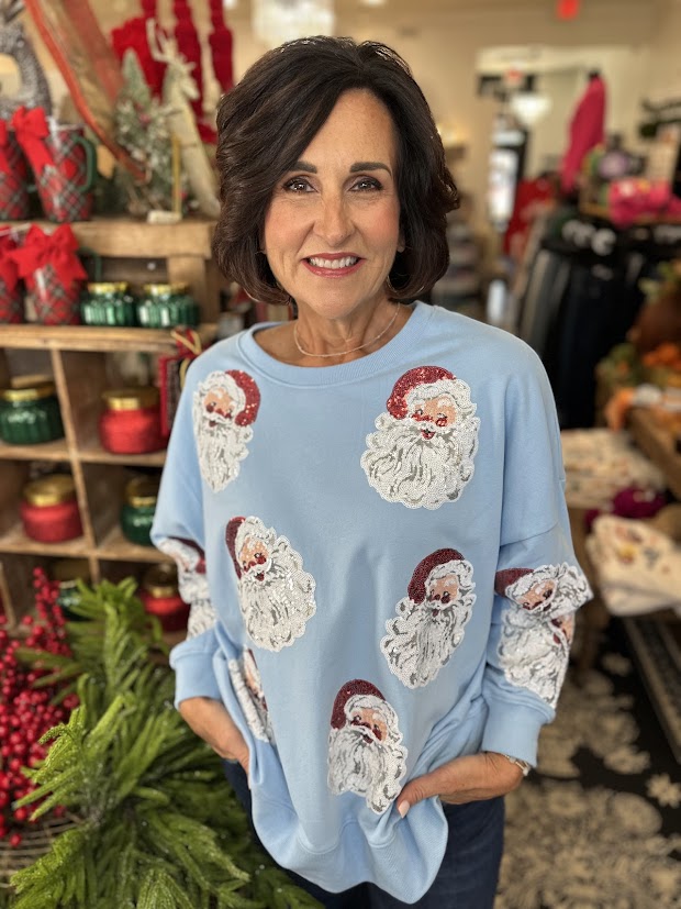 Jolly Santa Sequin Sweatshirt