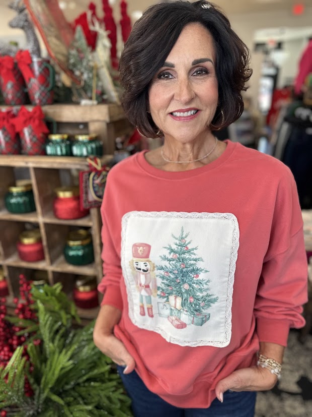 Vintage Coral Nutcracker Sweatshirt