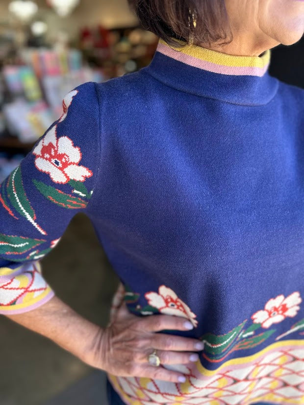 Everleigh Jacquard Mock Neck Sweater