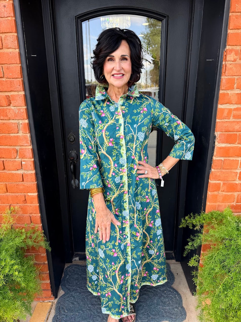 Fall Botanical Print Dress