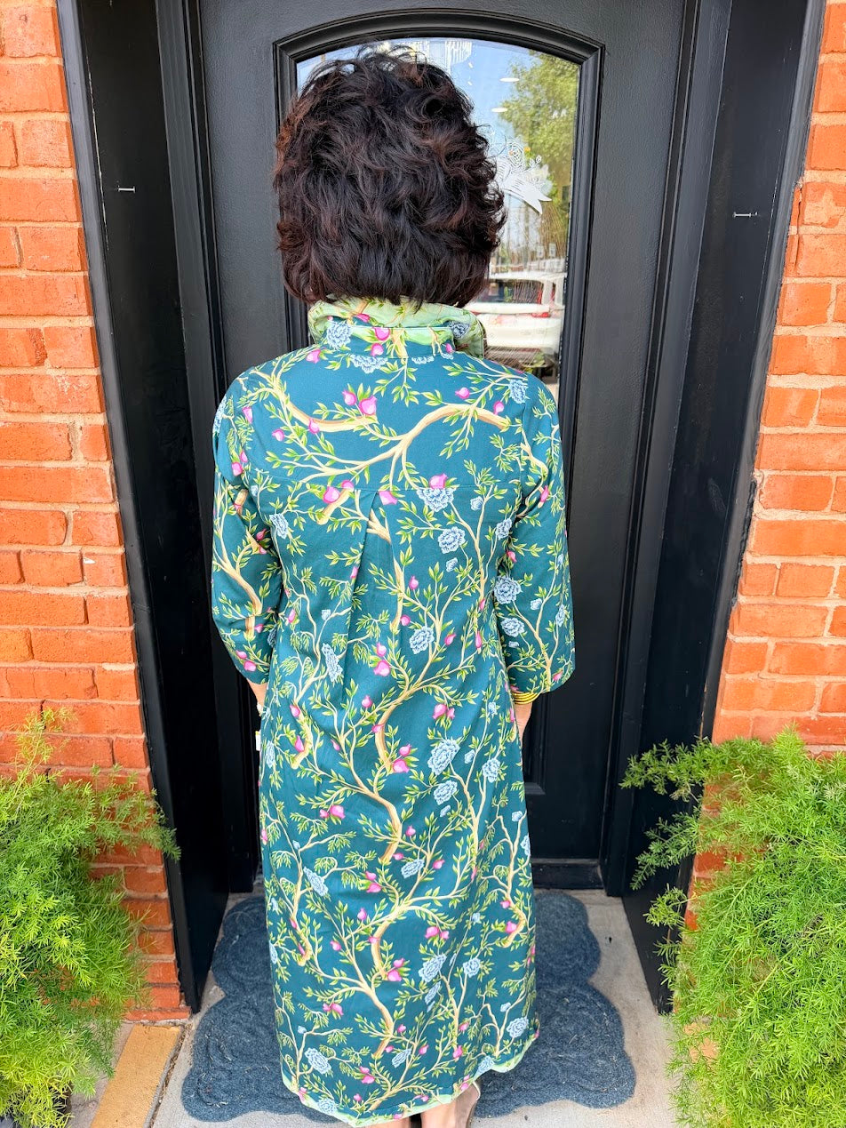 Fall Botanical Print Dress
