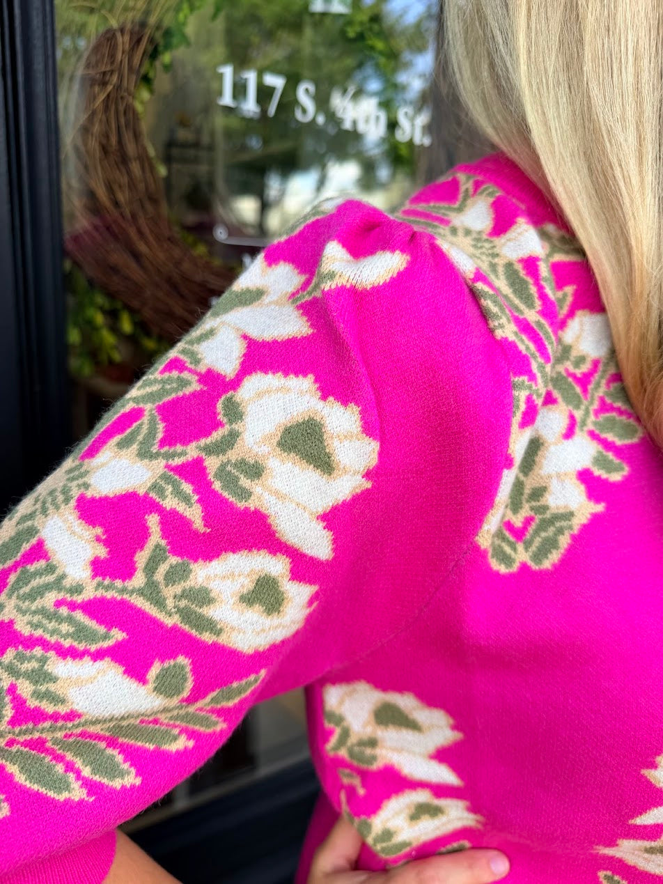 THML Pink & Olive Sweater