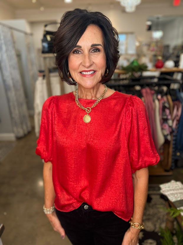 Red Festive Foil Top