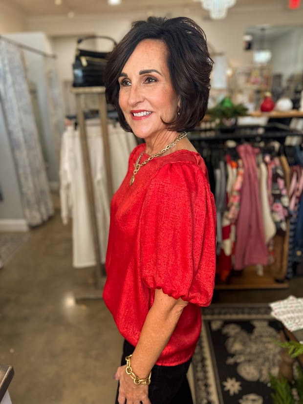 Red Festive Foil Top