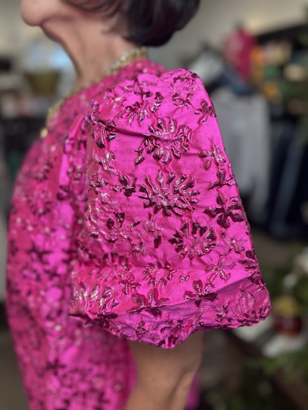 Fuchsia Jacquard Top