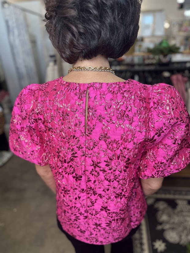 
                      
                        Fuchsia Jacquard Top
                      
                    